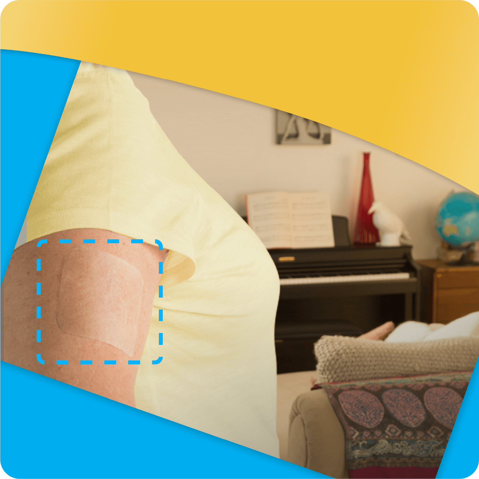 Sancuso (granisetron transdermal patch) shown on a person's arm