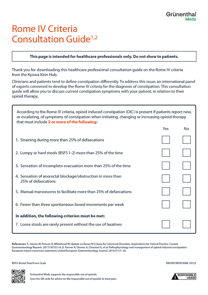 Preview of the Rome IV Criteria consultation guide